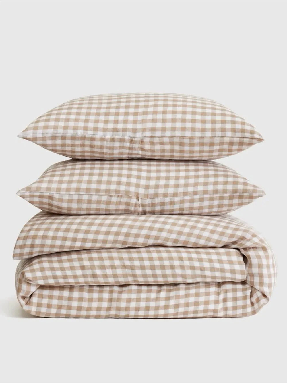 Gingham Cafe European Linen King/Cal King Duvet Cover Set - Retail $214